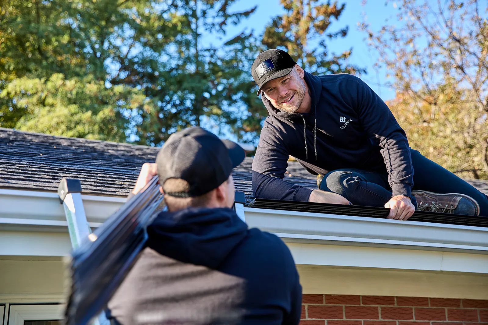 On-site gutter forming and install prep — Hank's Gutters & Exteriors, Central Vancouver Island